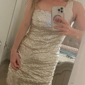 Michael Kors One Shoulder Silver Dress